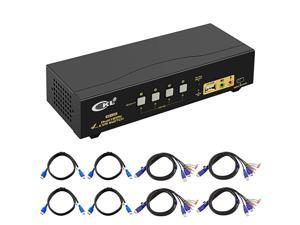 HDMI KVM Switch 4 Port Dual Monitor Extended Display  USB KVM Switch HDMI 4 in 2 Out with Audio Microphone Output and USB 20 Hub PC Monitor Keyboard Mouse Switcher 4K30MHz 942HUA