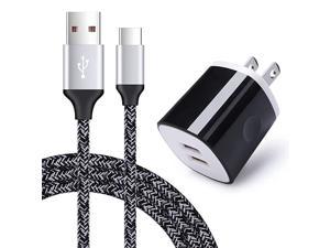 USB C Charger  Dual Port 21A Charger Block Plug with 6ft Type C Fast Charging Cable Compatible with Samsung Galaxy S10 Note 10 A50 LG Stylo 54 G8 G7 V50 ThinQ Moto G8 G7 G6 Z4 OnePlus 7 6T