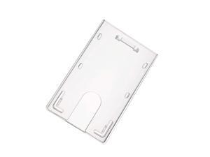 10 Pack Hard Plastic Single Card Badge Holder Vertical with Thumb Slots 10 Pack Hard Plastic Single Card Badge Holder Vertical with Thumb Slots