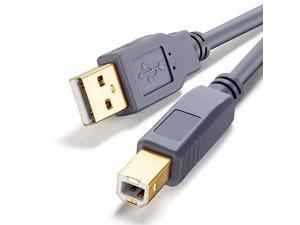 Printer Cable 20 ft  USB Printer Cable USB 20 Type A Male to Type B Male Printer Scanner Cable for HP Canon Lexmark Epson Dell Xerox Samsung etc