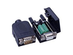 2PCS DB9 Solderless RS232 DSUB Serial to 9pin Port Terminal Male Adapter Connector Breakout Board with Case Long Bolts Tail Pipe Male+Female 2PCS DB9 Solderless RS232 DSUB Serial to 9pin Port Terminal Male Adapter Connector Breakout Board with Case Long Bolts Tail Pipe Male+Female