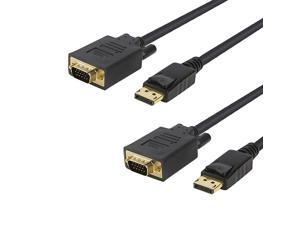to VGA Cable 6ft 2Pack CableCreation DisplayPort to VGA Cable Gold Plated Male to VGA Male Cable Black to VGA Cable 6ft 2Pack CableCreation DisplayPort to VGA Cable Gold Plated Male to VGA Male Cable Black