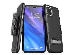iPhone 11 Pro Belt Clip Case with Kickstand 2019 Slimline Ultra Thin Cover with Holster Black