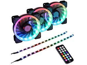 140mm Addressable LED RGB CASE Fans with Controller for PC Case CPU Cooler Radiators System 3pcs Rainbow RGB Fans 2pcs LED Strips A Series 140mm Addressable LED RGB CASE Fans with Controller for PC Case CPU Cooler Radiators System 3pcs Rainbow RGB Fans 2pcs LED Strips A Series