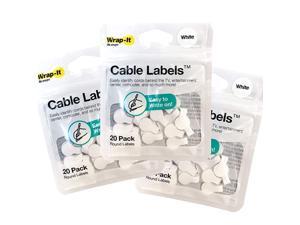 Cable Labels by Round White 60 Pack Write On Cord Labels Wire Labels Cable Tags and Wire Tags for Cable Management and Identification for Electronics Computers and More