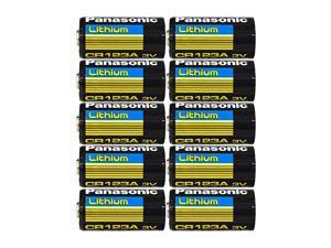 CR123A Lithium 3V Photo Lithium Batteries, 0.67" Dia x 1.36" H (17.0 mm x 34.5 mm) (Pack of 10)