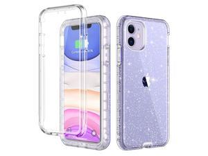 For Iphone 11 Case Builtin Screen Protector Glitter Clear Sparkly Bling Rugged Shockproof Hybrid Full Body Protective Case Cover For Apple Iphone 11 61 19 Purple Clearsilver Glitter Newegg Com