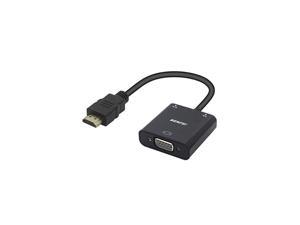 HDMI to VGAGoldPlated HDMI to VGA Adapter Male to Female With 35mm Audio Compatible for Computer Desktop Laptop PC Monitor Projector HDTV Raspberry Pi Roku Xbox PS4 Mac Mini