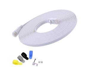 6 Ethernet Cable 35ft at a 5e Price but Higher Bandwidth Flat Internet Network Cable 6 Ethernet Patch Cable Short 6 Computer Cable with Snagless RJ45 Connectors White