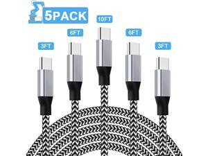USB C Cable, 5Pack (3/6/10FT) Type C Charger Cable,Nylon Braided Fast Charging Aluminum Housing Compatible with Samsung Galaxy,Google Pixel,LG,Huawei, TCL and Other USB Type c Cable Device USB C Cable, 5Pack (3/6/10FT) Type C Charger Cable,Nylon Braided Fast Charging Aluminum Housing Compatible with Samsung Galaxy,Google Pixel,LG,Huawei, TCL and Other USB Type c Cable Device
