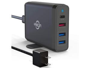 C Charger,4-Port Wall Charger with 60w PD Charger C & Quick Charge 3.0 Wall Charger 18W and Dual Port Wall Charger 12W for MacBook Pro/Air,iPad Pro,iPhone 11/Pro/Max/XR/XS/X and More