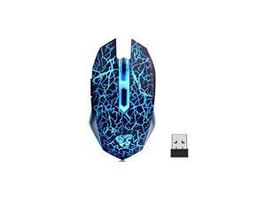 C10 Wireless Gaming Mouse Rechargeable Silent Optical Mice 7 Colors LED Lights 7 Buttons 24001600800DPI Black