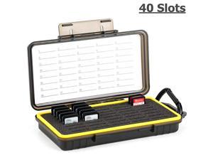 40 Slots Durable Memory Card Case Holder Organizer Keeper WaterResistant AntiShock Protector for SD SDHC SDXC Camera Memory Card for Sony PSV PS Vita for Nintendo Switch Game Card Storage