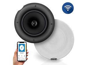 Pair 6.5” Bluetooth Universal Flush Mount in-Wall in-Ceiling 2-Way Speaker System Dual Polyprone Cone & Polymer Tweeter Stereo Sound 300 Watts (PDICBT67), Black