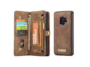 Samsung Galaxy S9 Plus Wallet Case Detachable Leather Phone Wallet Magnetic Flip Case Shockproof Cell Phone Case with Credit Card Slots Brown