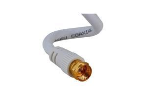 50 feet White RG6 Coax Cable F Pin Coaxial Tip BNC Extension Wire for Satellite Dish Cable TV Antenna