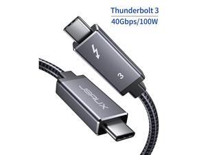 Thunderbolt 3 Cable TB3 3.3ft/40Gbps/5K@60Hz(USB-C to USB-C), 40Gbps Data Transfer/ 100W 5A Charging Type-C Compatible with External SSD, eGpu, USB-C Docking Station, MacBook, iPad Pro 2021-Grey Thunderbolt 3 Cable TB3 3.3ft/40Gbps/5K@60Hz(USB-C to USB-C), 40Gbps Data Transfer/ 100W 5A Charging Type-C Compatible with External SSD, eGpu, USB-C Docking Station, MacBook, iPad Pro 2021-Grey