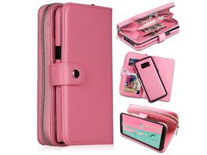 Galaxy S8 Plus Wallet Cases Large CapacityMagnetic Detachable 2 in 1 Zipper Pocket PU Leather Flip Wallet Case with Wrist Strap HV Stand Cards Holder for Galaxy S8 PlusPink Galaxy S8 Plus Wallet Cases Large CapacityMagnetic Detachable 2 in 1 Zipper Pocket PU Leather Flip Wallet Case with Wrist Strap HV Stand Cards Holder for Galaxy S8 PlusPink