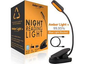 Giftable Amber Book Light Blue Light Blocking Night Reading Light by  Store Rechargeable 1600K for Reading in Bed at Night Perfect as a Giftable Kindle Light and LED Book Light
