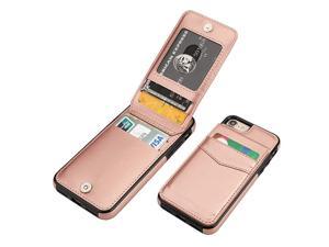 iPhone 7 iPhone 8 iPhone SE 2020 Case Wallet with Credit Card Holder Premium Leather Magnetic Clasp Kickstand Heavy Duty Protective Cover for iPhone 78SE 47 InchRose Gold