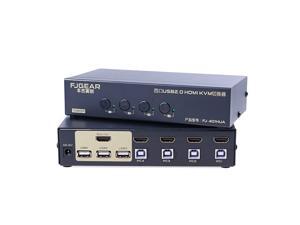 4 Ports USB 2.0 HDMI KVM Switch Keyboard Mouse Switcher for PC, Windows, (Wireless mouse keyboard is not supported,No power) 4 Ports USB 2.0 HDMI KVM Switch Keyboard Mouse Switcher for PC, Windows, (Wireless mouse keyboard is not supported,No power)