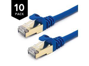 CAT 8 Ethernet Cable 1 ft SSTP Shielded Network Cable Category 8 RJ45 26AWG 10Pack Blue CAT 8 Ethernet Cable 1 ft SSTP Shielded Network Cable Category 8 RJ45 26AWG 10Pack Blue