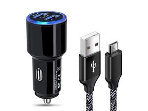 Car Charger Android, Charging Micro USB Cable Compatible for Samsung Galaxy S7 S6 J8 J7 J6 J5 J4 J3,Note 5 4 3, Moto E4 E5 G4 G5 G6 Play,LG K10 K20 K30 G2 G3 G4 Prime 2,LG Stylo 2 3 Plus