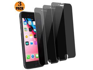 3Pack  iPhone 8 Plus iPhone 7 Plus High Definition Privacy Screen Protector Black Tempered Glass Screen Protector Easy Install 55 inch