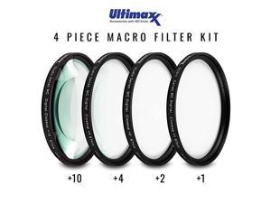 77MM  Professional Four Piece HD Macro Closeup Filter Kit 1 2 4 10 Diopter Filters for Camera Lens with 77MM Filter Thread and Protective Filter Pouch