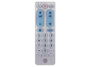 Big Button Universal Remote Control for Samsung, Vizio, Lg, Sony, Sharp, Roku, Apple TV, TCL, Panasonic, Smart TVs, Streaming Players, Blu-Ray, DVD, 2-Device, Silver, 33701