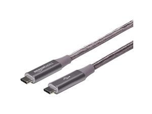 Basics Double Braided Nylon USBC to USBC 31 Gen 1 Cable with Power Delivery 5 Gbps | 3 feet Dark Grey Basics Double Braided Nylon USBC to USBC 31 Gen 1 Cable with Power Delivery 5 Gbps | 3 feet Dark Grey
