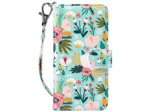 iPhone 8 Wallet iPhone SE Wallet 2020 iPhone 7 Flip Wallet Case PU Leather Wallet Kickstand Card Holder Shockproof Protective Cover for iPhone 78Phone SE 2nd Generation 47inch Mint Floral