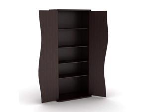 Venus Media Storage Cabinet Stylish Multimedia Storage Cabinet Holds 198 CDs 88 DVDs or 108 BluRays 4 Adjustable and 2 Fixed Shelves PN83035729 in Espresso