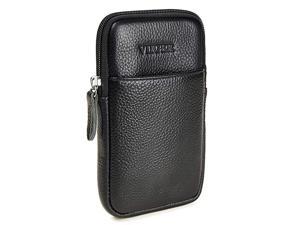 VIIGER Versatile Nylon Dual Phone Holster Cellphone Belt Case Holder Mens Belt Pouch w/ Clip Smartphone Belt Loop Pouch Bag 2 Zipper Pockets
