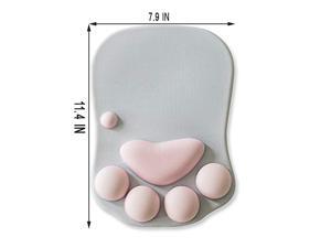 Paw Soft Silicone Wrist Rests Cute Wrist Cushion Mouse Pad Grey+Pink 79x114 Paw Soft Silicone Wrist Rests Cute Wrist Cushion Mouse Pad Grey+Pink 79x114