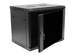 9U Deluxe IT Wallmount Cabinet Enclosure 19Inch Server Network Rack with Locking Glass Door Black 9U Deluxe IT Wallmount Cabinet Enclosure 19Inch Server Network Rack with Locking Glass Door Black