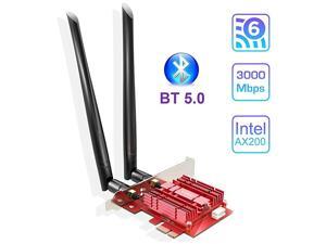 WiFi 6 Card Bluetooth 50 with Heat Sink PCIe Network Card AX 3000Mbps AX200 80211AX 24Ghz58Ghz Wireless PCI Express WiFi Adapters Dual Band Antenna for Windows 10 64bit WiFi 6 Card Bluetooth 50 with Heat Sink PCIe Network Card AX 3000Mbps AX200 80211AX 24Ghz58Ghz Wireless PCI Express WiFi Adapters Dual Band Antenna for Windows 10 64bit