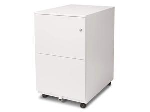 Modern Soho Design 2Drawer Metal Mobile File Cabinet with Lock KeyFully Assembled White