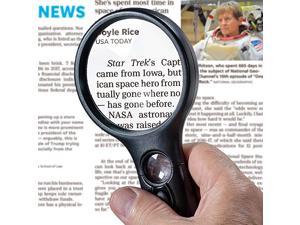 Lighted Magnifying Glass 3X 45x Magnifier Lens - Handheld Magnifying Glass with Light for Reading Small Prints, map, Coins and Jewelry - LED Magnifying Glass