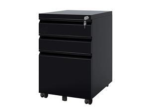3 Drawer Locking Mobile File Cabinet for Home Office Fully Assembled Except Casters LetterLegal SizeBlack 3 Drawer Locking Mobile File Cabinet for Home Office Fully Assembled Except Casters LetterLegal SizeBlack