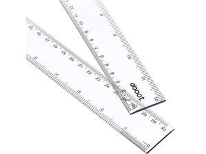 Pack Plastic Ruler Straight Ruler Plastic Measuring Tool for Student School Office Clear 1Inch