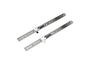2Piece Stainless Steel SAE and Metric Ruler t with Detachable Clips 925PSR2