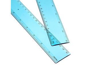 Pack Plastic Ruler Straight Ruler Plastic Measuring Tool for Student School Office Blue 1Inch