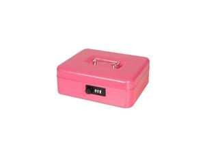 Large Cash Box with Combination Lock Durable Metal Cash Box with Money Tray Pink 98 x 79 x 35 SMCB07004L