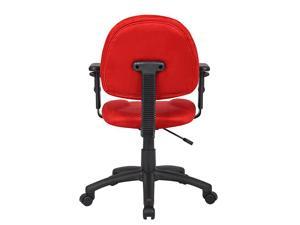 Boss Office Products Perfect Posture Delux Microfiber Task Chair with Adjustable Arms in Red Boss Office Products Perfect Posture Delux Microfiber Task Chair with Adjustable Arms in Red