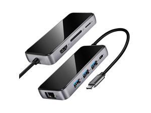 USB C Hub MacBook Pro Adapter USB C Dongle8 in 1 USB C to HDMI Multiport Adapter with 1000 Ethernet4K USB C to HDMI3 USB 30SDTF Card ReaderPD Charging for MacBookProMore Type C Devices