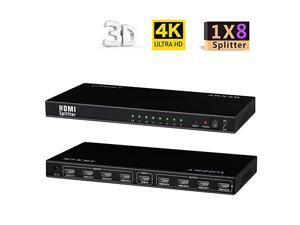 Ultra HD 4K 60 Hz 1x8 HDMI Splitter Resolutions Up to Full Ultra HD 1080P and 3D Compatible with Xbox PS4 PS3 Fire Stick Blu Ray Apple TV HDTV 8 Ports 1 in 8 Out Ultra HD 4K 60 Hz 1x8 HDMI Splitter Resolutions Up to Full Ultra HD 1080P and 3D Compatible with Xbox PS4 PS3 Fire Stick Blu Ray Apple TV HDTV 8 Ports 1 in 8 Out