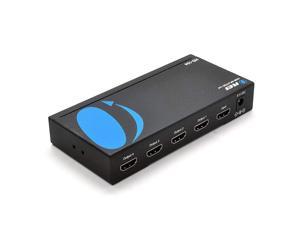 4K 1x4 HDMI Splitter by  - 1 Port to 4 HDMI Display Duplicate/Mirror - Powered Splitter Ver 1.4 Certified for Full HD 1080P High Resolution & 3D Support (One Input To Four Outputs) - HD-104 Black