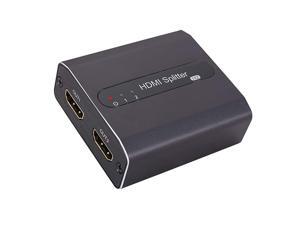 HDMI Splitter with EDID, Aluminum 4K HDMI 1 in 2 Out Distributor Support EDID 3D 4K, Compatible with Fire Stick Roku PS4 Blu-Ray DVD HDMI Splitter with EDID, Aluminum 4K HDMI 1 in 2 Out Distributor Support EDID 3D 4K, Compatible with Fire Stick Roku PS4 Blu-Ray DVD