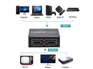 Splitter 1 in 2 Out, Splitter 1 to 2 Amplifier for Full HD 2.0 1080P/ 3D/ 4K for Xbox PS4 PS3 Fire Stick Roku Blu-Ray Player Apple TV HDTV Splitter 1 in 2 Out, Splitter 1 to 2 Amplifier for Full HD 2.0 1080P/ 3D/ 4K for Xbox PS4 PS3 Fire Stick Roku Blu-Ray Player Apple TV HDTV